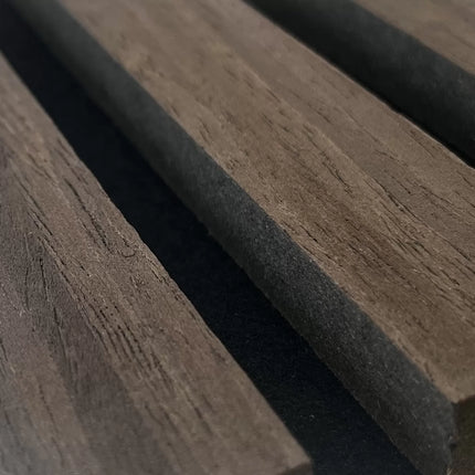 Panou riflaj MDF Black Walnut – 2700x605x18mm, finisaj nuc negru premium