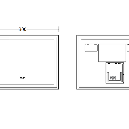 Oglindă baie LED 80x60 cm dreptunghiulară, 3 nuanțe de lumină, anti-aburire și touch control J-130