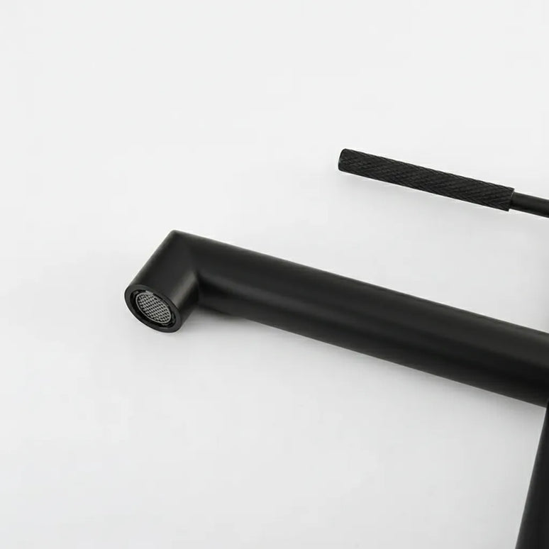 Baterie lavoar rotativă H-slim– inox premium, finisaj negru mat