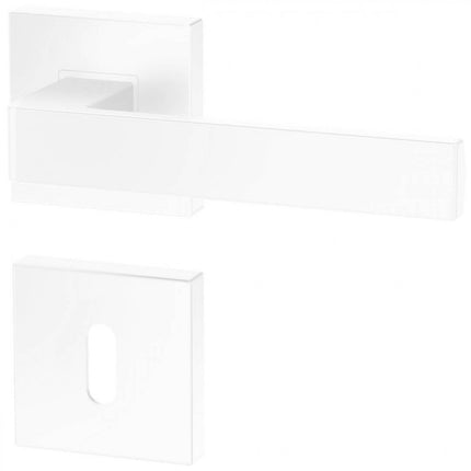 Manere usi ERGO alb mat cu rozeta cheie