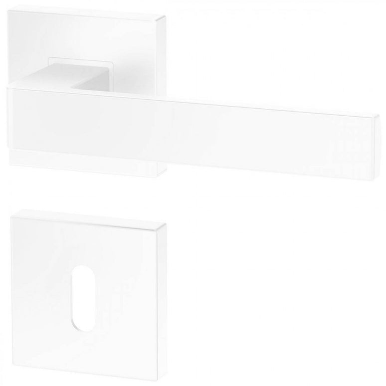 Manere usi ERGO alb mat cu rozeta cheie