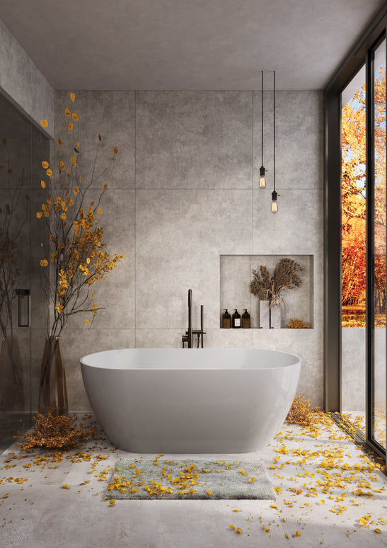 Cadă din compozit albă lucioasă Greenland