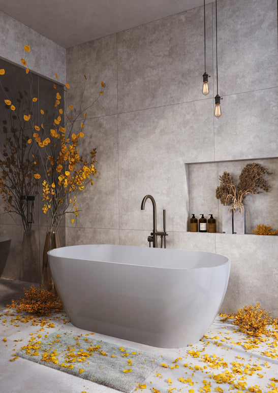 Cadă din compozit albă lucioasă Greenland