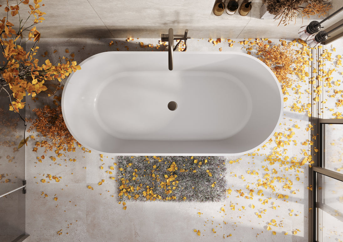 Cadă din compozit albă lucioasă Greenland