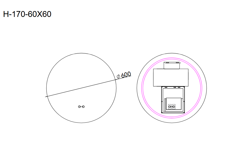 Oglindă baie LED ⌀60 cm / ⌀70 cm / ⌀80 cm / ⌀90 cm rotundă, 3 nuanțe de lumină, dezaburire și touch control J-170