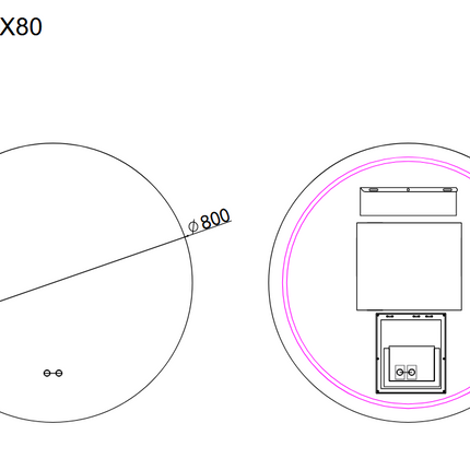 Oglindă baie LED ⌀60 cm / ⌀70 cm / ⌀80 cm / ⌀90 cm rotundă, 3 nuanțe de lumină, dezaburire și touch control J-170