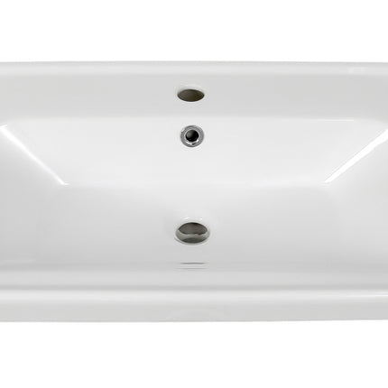 Mobilier de baie suspendat Vintage, Alb lucios