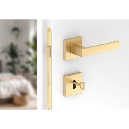 Manere usi ERGO auriu mat cu rozeta cheie