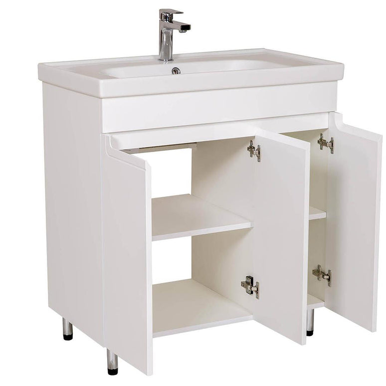 Set baie Omega – mască pe pardoseală cu lavoar ceramic