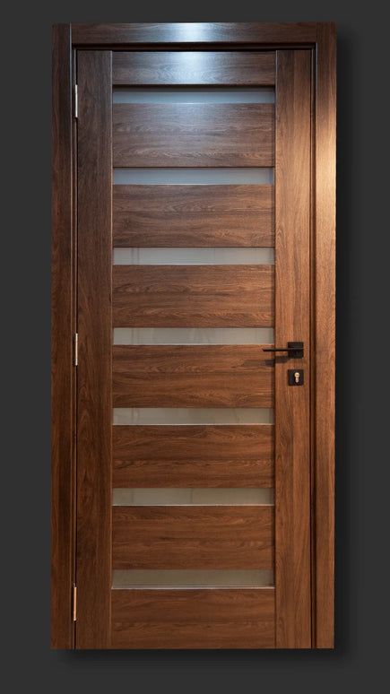 Ușă interior Rino 07 Takoma Oak – cu sticlă mată verticală și toc reglabil Omis