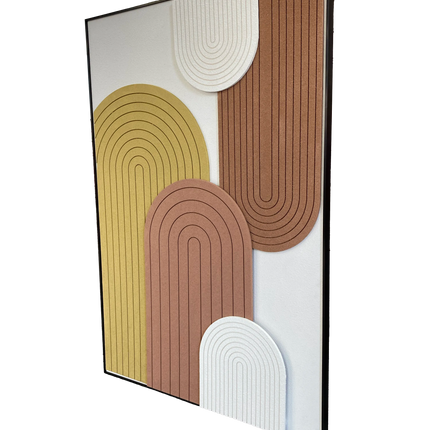 Tablou geometric în tonuri pământii – 120×80 cm | Olivy