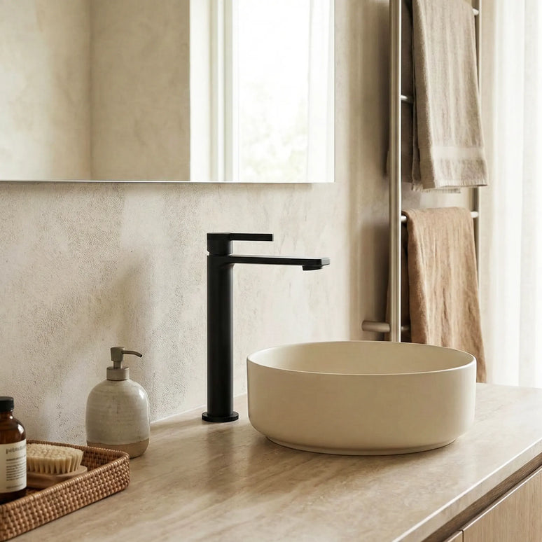 Baterie lavoar – Colecția Rical – Înaltă – Negru mat