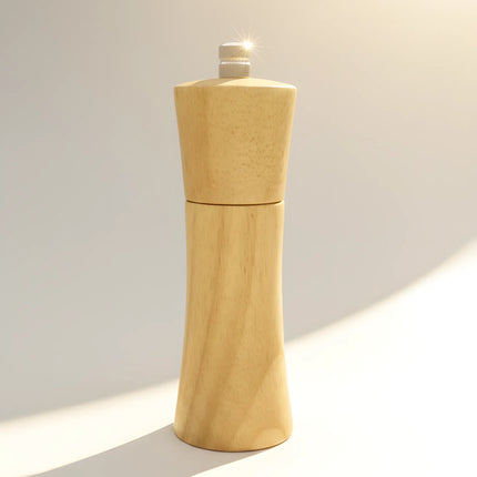 Râșniță sare/piper din lemn, 15 cm, mecanism din inox reglabil, natur