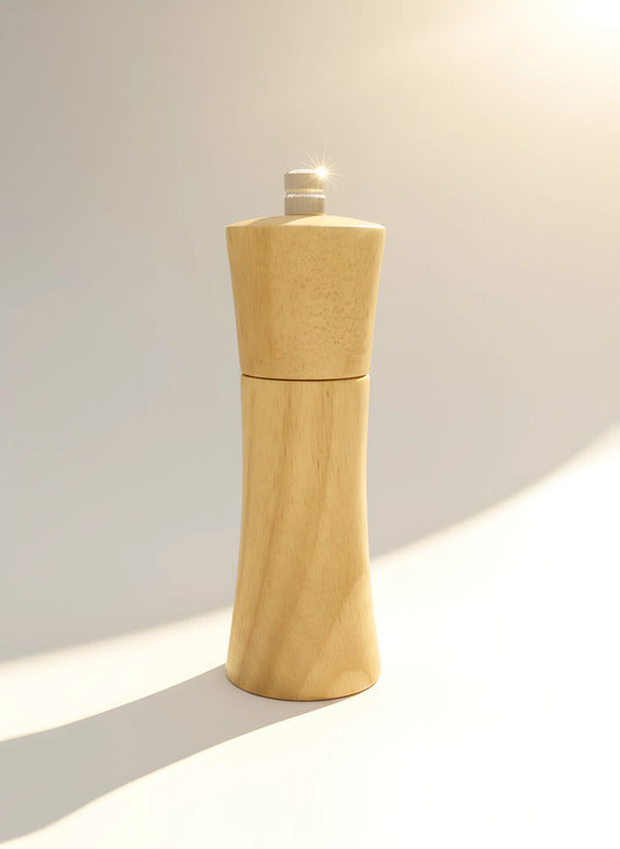 Râșniță sare/piper din lemn, 15 cm, mecanism din inox reglabil, natur