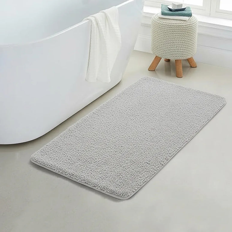 Covoraș baie din microfibră supersoft, antiderapant TRP, 45×75 cm, Gri