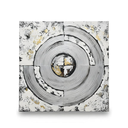 Tablou concentric alb-gri – 80×80 cm | Olivy