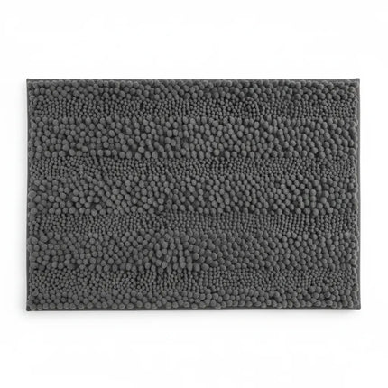 Covoraș baie din Chenille moale, strat antiderapant, 45×70 cm, Gri inchis