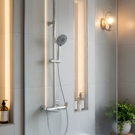 Set duș RoseGold Trio Exposed – 3 căi, montaj aparent