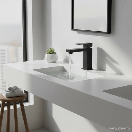 Baterie lavoar inox premium H-cubic – design modern și cartuș ceramic