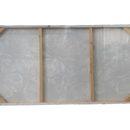 Tablou floral gri cu accente aurii – 70×140 cm | Olivy