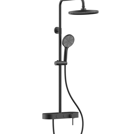 Set duș 2 funcții – finisaj negru mat, design modern din oțel inoxidabil