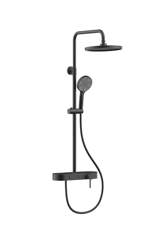 Set duș 2 funcții – finisaj negru mat, design modern din oțel inoxidabil