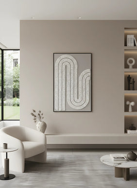 Tablou bej texturat în relief – 82×122 cm | Olivy