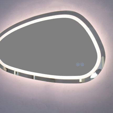 Oglindă baie LED H18 asimetrică cu 3 lumini, anti-aburire și touch control