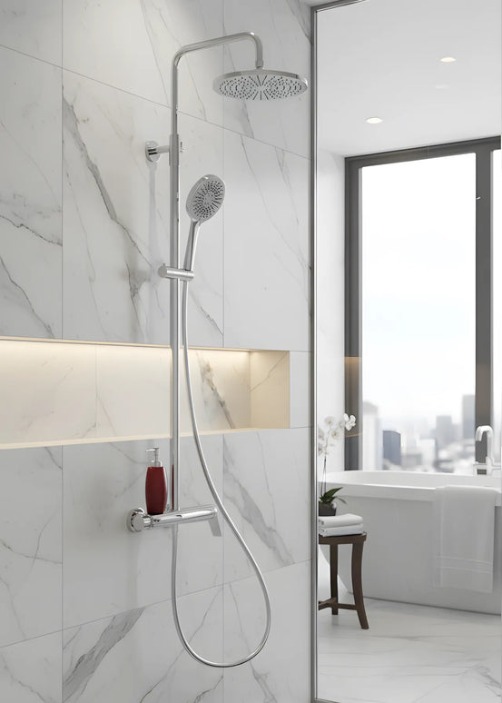 Set duș din alamă cu cioc de cadă integrat – Design premium