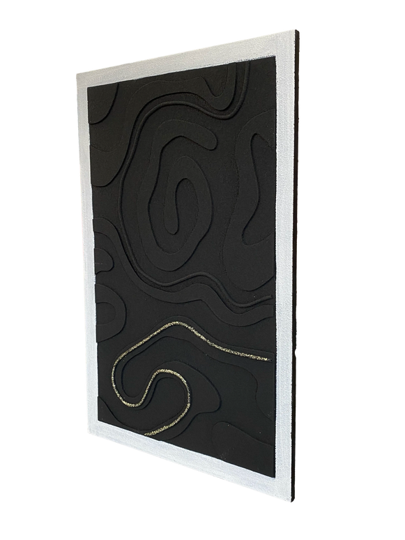 Tablou abstract alb-negru – 120×80 cm | Olivy