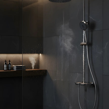 Set duș 2 funcții – finisaj crom lucios, design modern din alamă solidă