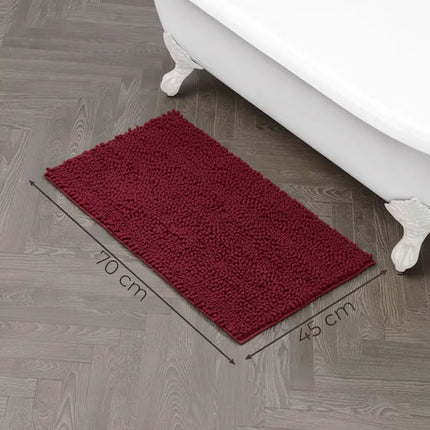 Covoraș baie din Chenille moale, strat antiderapant, 45×70 cm, Vișiniu