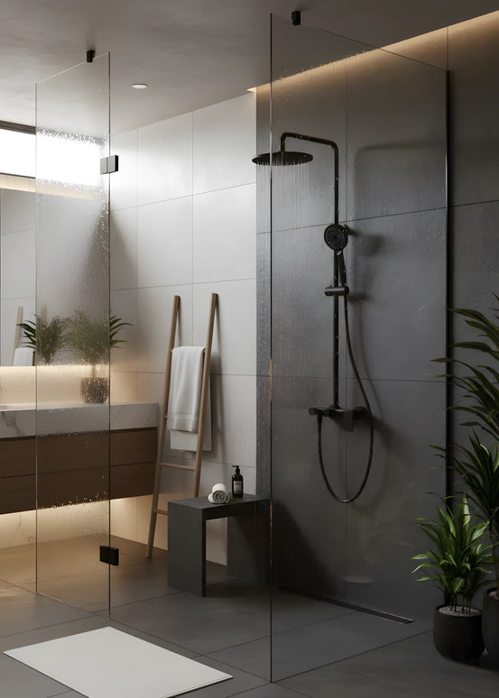 Set duș 2 funcții – finisaj negru mat, design modern din alamă solidă