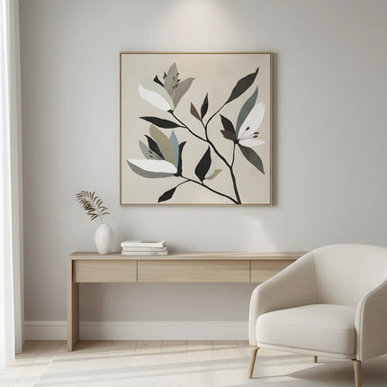 Tablou floral în tonuri naturale – 82 × 82 cm | Olivy