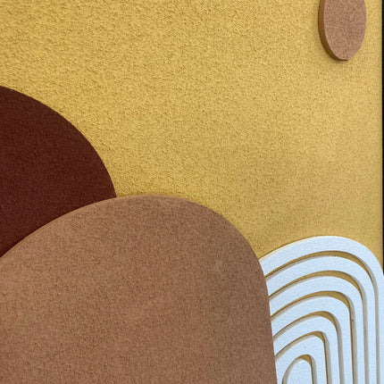 Tablou geometric cu relief tonuri calde – 80×60 cm | Olivy