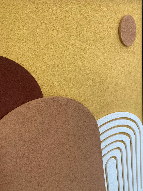 Tablou geometric cu relief tonuri calde – 80×60 cm | Olivy