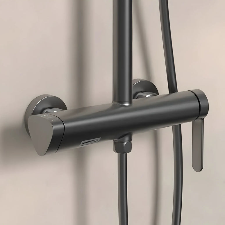 Set duș clasic – finisaj negru mat, design modern din oțel inoxidabil