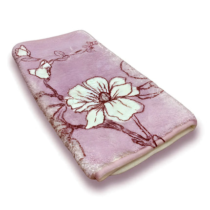 Covoraș baie absorbant, imitație cașmir, strat antiderapant, 40×60 cm, model floral Sakura