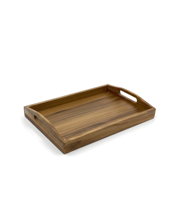 Tavă din lemn cu mânere integrate, 25×35×3.5 cm