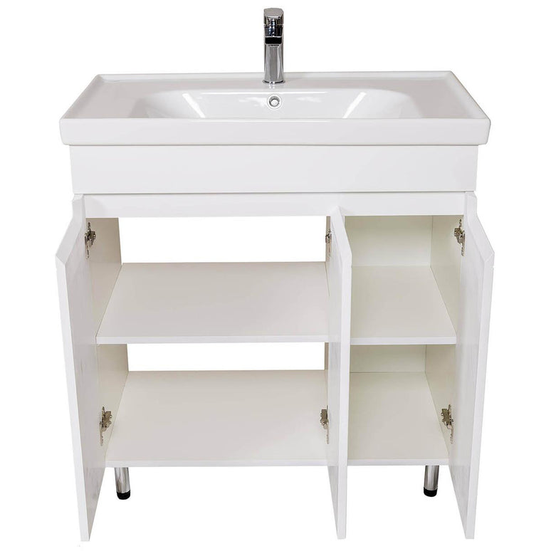 Set baie Omega – mască pe pardoseală cu lavoar ceramic