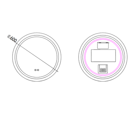 Oglindă baie LED ⌀60 cm rotundă, 3 nuanțe de lumină, anti-aburire și touch control J-2011