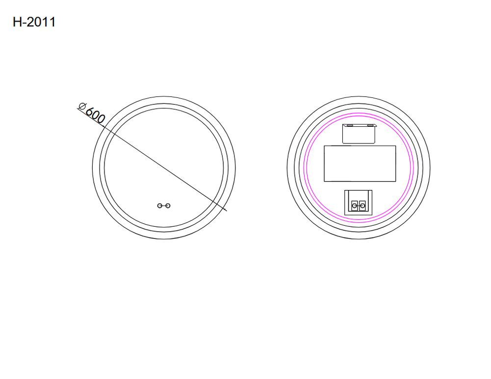 Oglindă baie LED ⌀60 cm rotundă, 3 nuanțe de lumină, anti-aburire și touch control J-2011