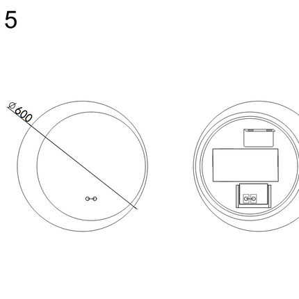 Oglindă baie LED ⌀60 cm rotundă, 3 nuanțe de lumină, dezaburire și touch control J-2015