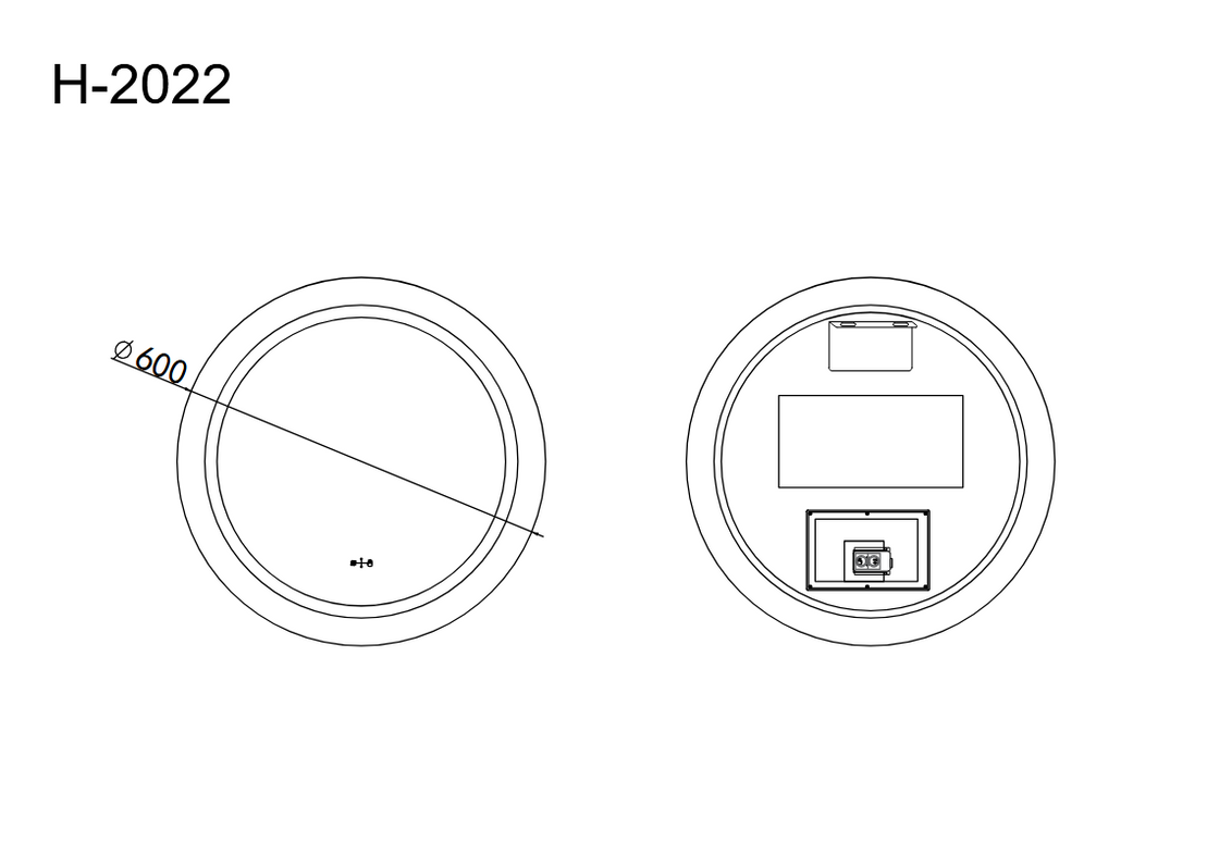 Oglindă baie LED ⌀60 cm rotundă, 3 nuanțe de lumină, senzor infraroșu J-2022