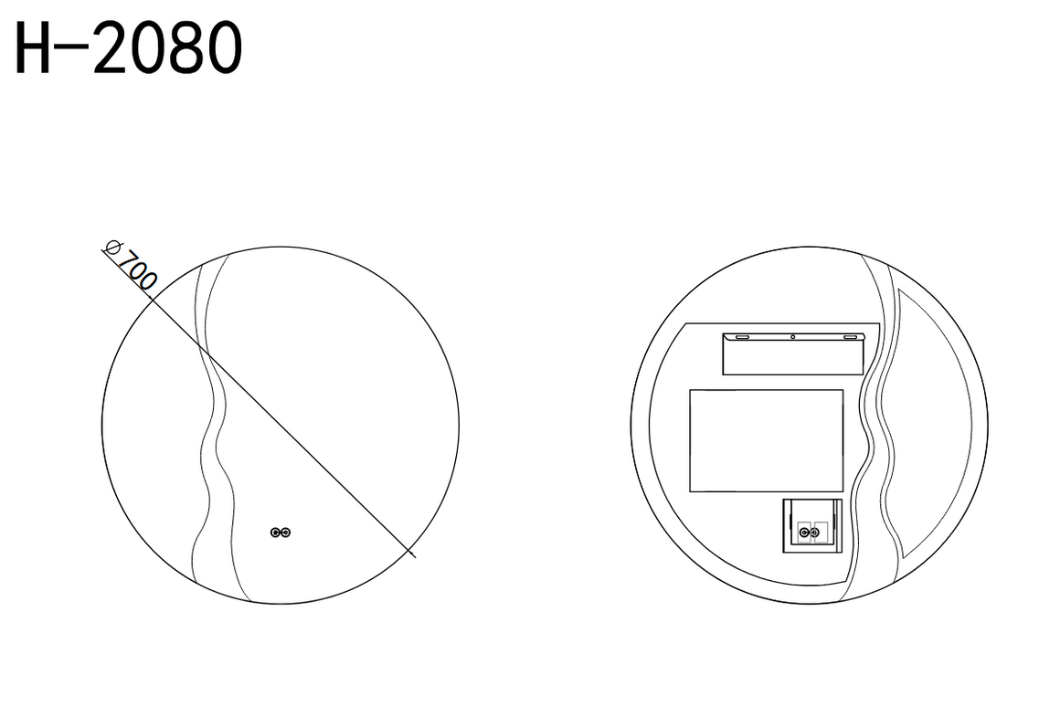 Oglindă baie LED ⌀70 cm rotundă, 3 nuanțe de lumină, anti-aburire și touch control J-2080