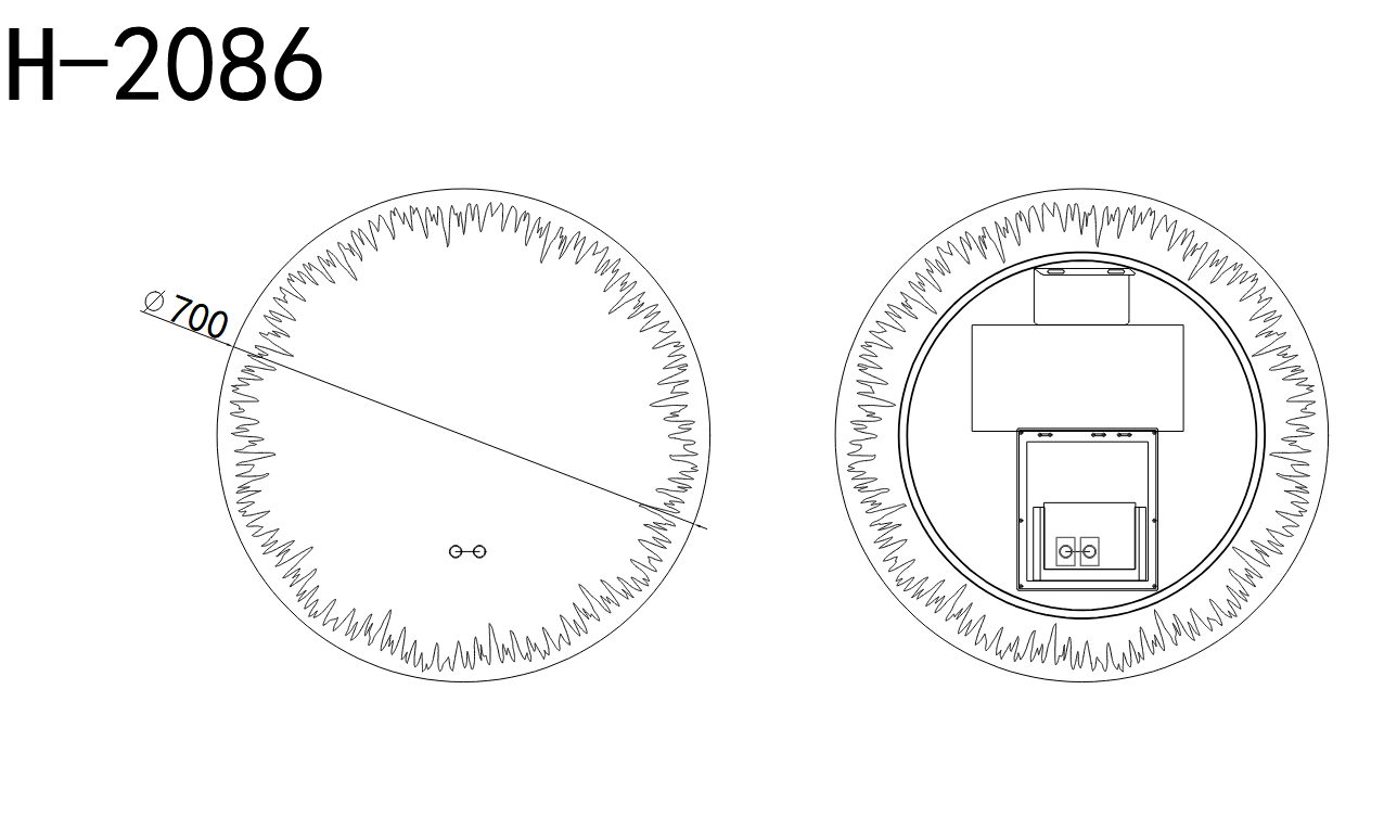 Oglindă baie LED ⌀70 cm rotundă, 3 nuanțe de lumină, anti-aburire și touch control J-2086