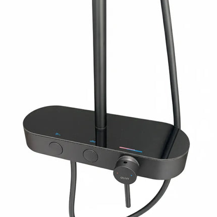 Set duș 2 funcții – finisaj negru mat, design modern din oțel inoxidabil