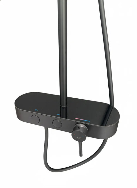 Set duș 2 funcții – finisaj negru mat, design modern din oțel inoxidabil