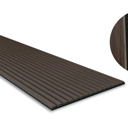 Panou riflaj MDF Black Walnut – 2700x605x18mm, finisaj nuc negru premium