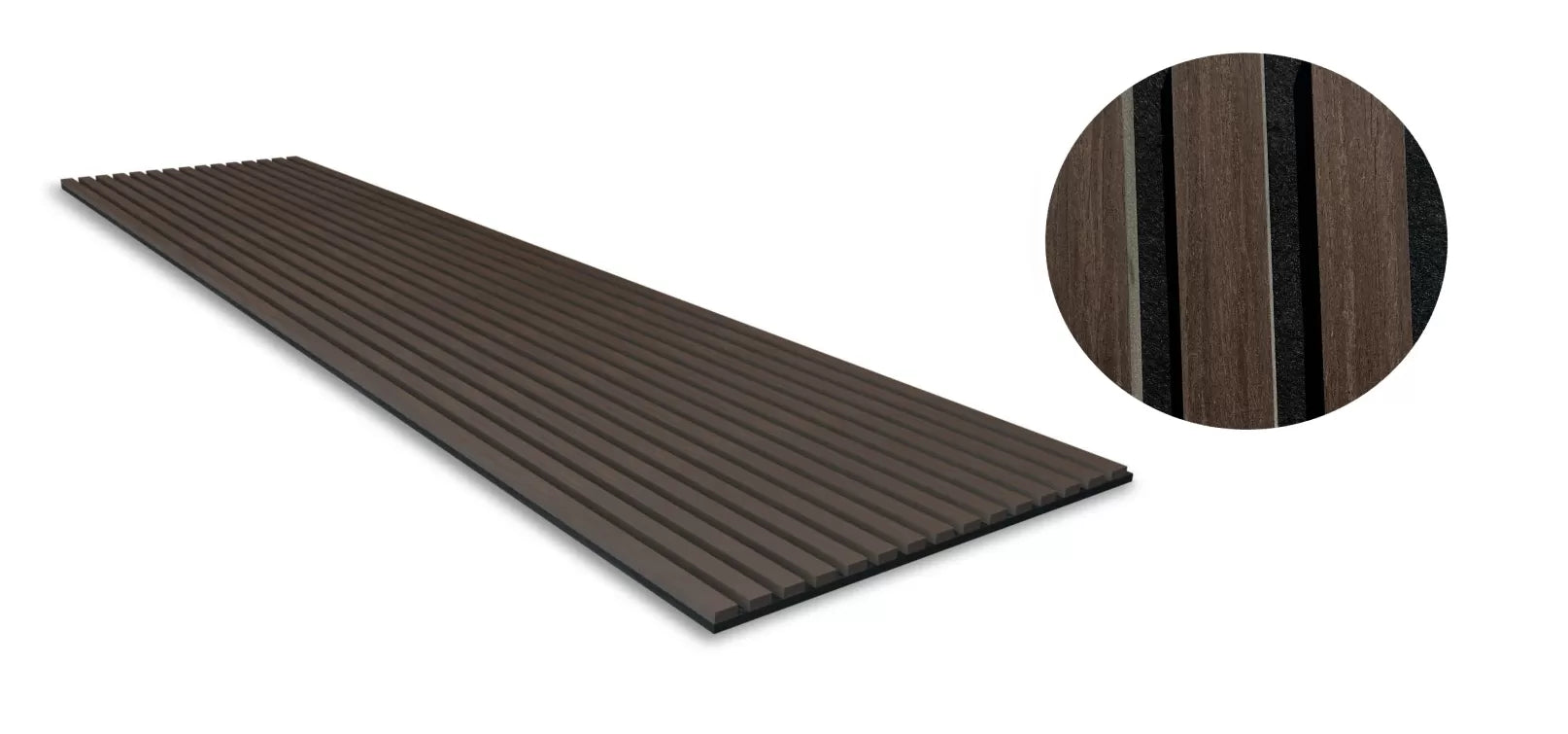 Panou riflaj MDF Black Walnut – 2700x605x18mm, finisaj nuc negru premium